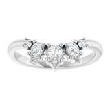 14K White Gold 3/8 CTW Natural Diamond Contour Band