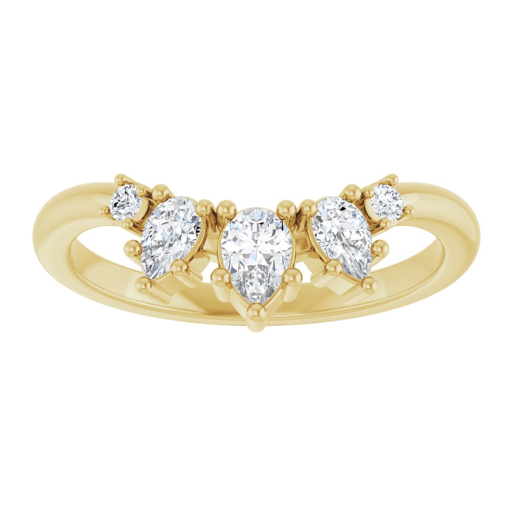 14K Yellow 3/8 CTW Natural Diamond Contour Band