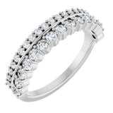 14K White 5/8 CTW Natural Diamond Double Row Anniversary Band