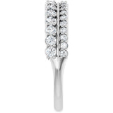 14K White 5/8 CTW Natural Diamond Double Row Anniversary Band