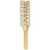 14K Yellow 5/8 CTW Natural Diamond Double Row Anniversary Band
