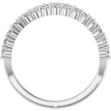 14K White 5/8 CTW Natural Diamond Double Row Anniversary Band