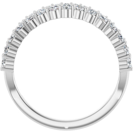 14K White 5/8 CTW Natural Diamond Double Row Anniversary Band