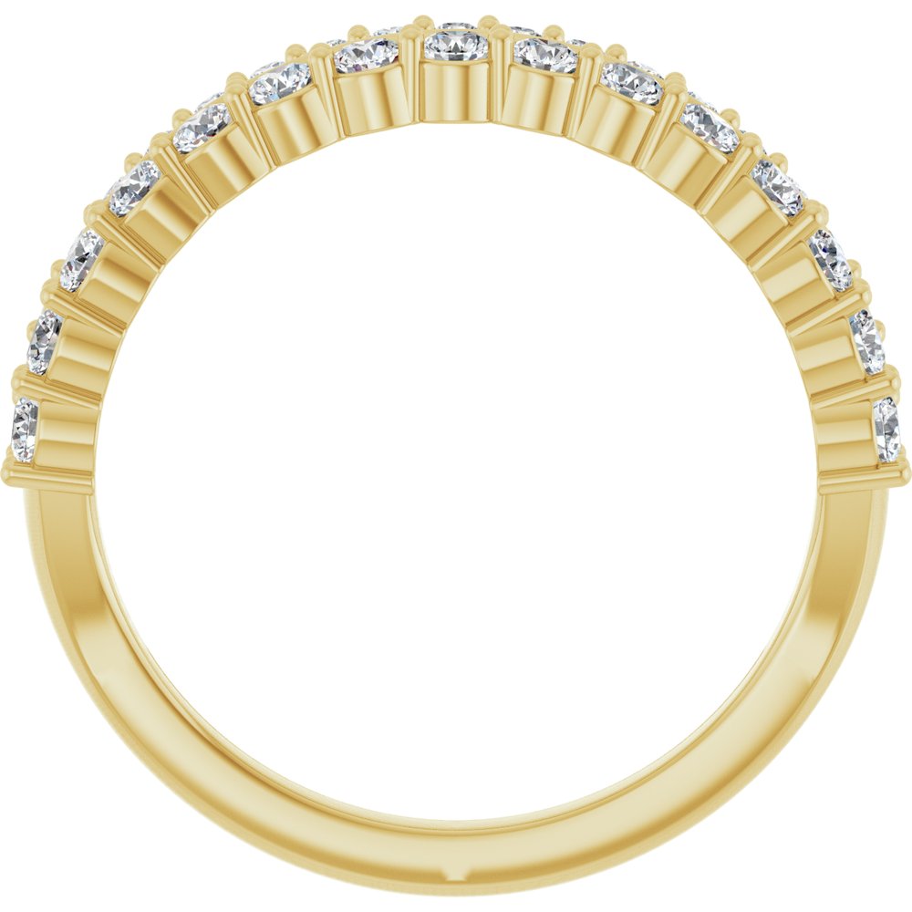 14K Yellow 5/8 CTW Natural Diamond Double Row Anniversary Band
