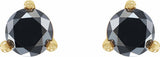 14K Yellow 1/3 CTW Natural Black Diamond  Earrings