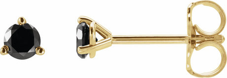 14K Yellow Gold 3/4 CTW Natural Black Diamond Earrings