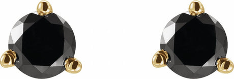14K Yellow Gold 1 1/8 CTW Natural Black Diamond Earrings
