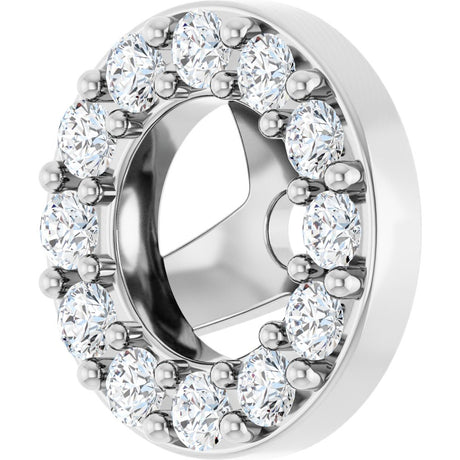 14K White Gold 1/6 CTW Natural Diamond Halo-Style Earring Jackets
