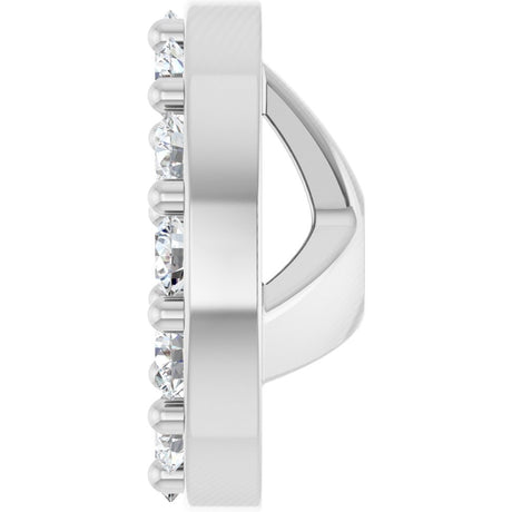 14K White Gold 1/6 CTW Natural Diamond Halo-Style Earring Jackets
