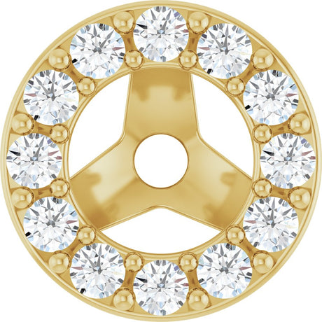 14K Yellow 1/6 CTW Natural Diamond Halo-Style Earring Jackets