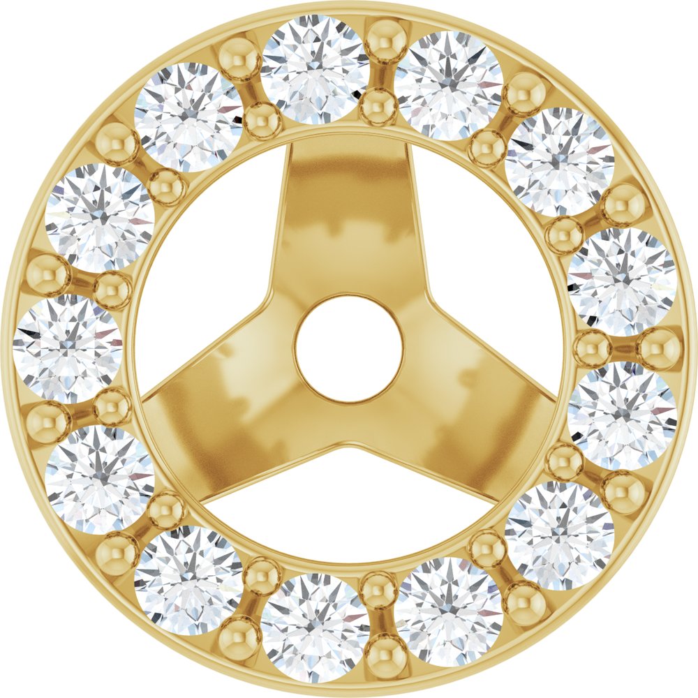 14K Yellow 1/6 CTW Natural Diamond Halo-Style Earring Jackets