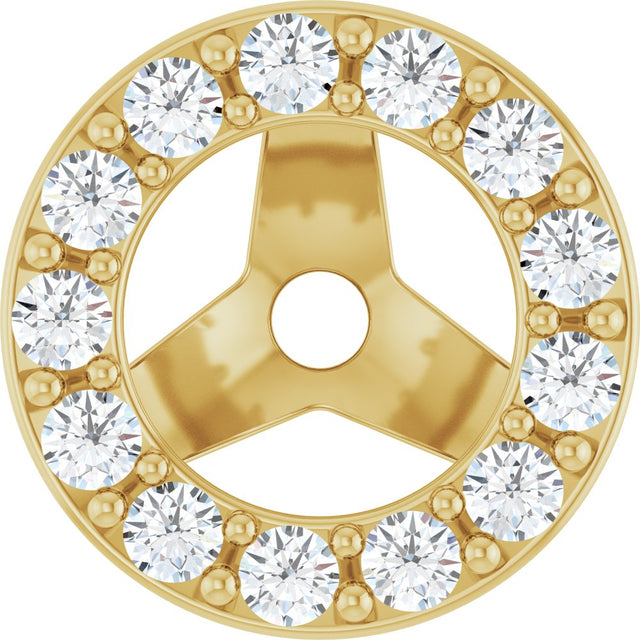 14K Yellow 1/6 CTW Natural Diamond Halo-Style Earring Jackets