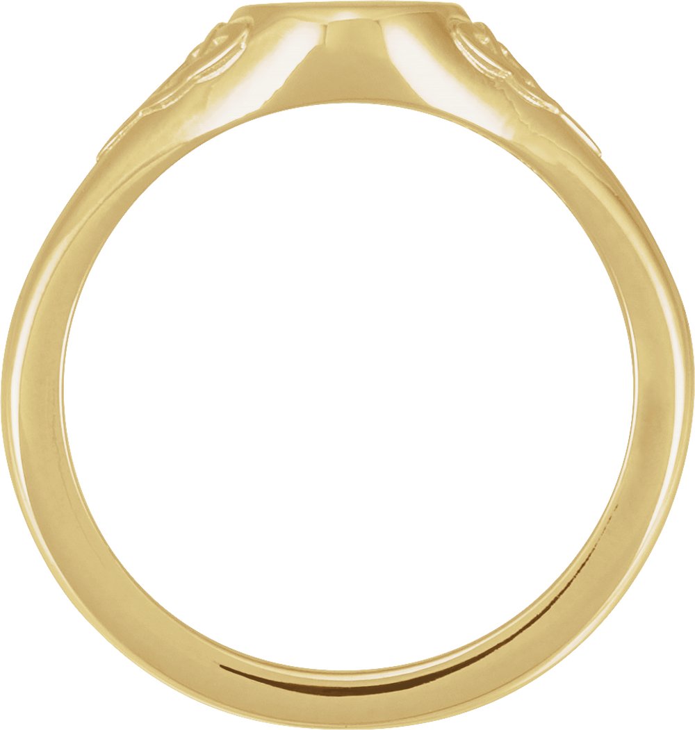 14K Yellow Engravable Oval Celtic-Inspired  Signet Ring