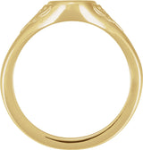 14K Yellow Engravable Oval Celtic-Inspired  Signet Ring