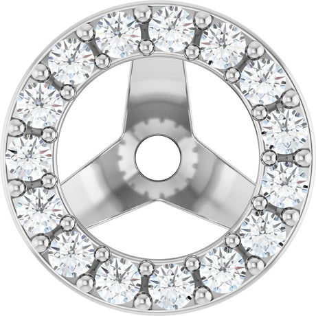 14K White 1/5 CTW Natural Diamond Halo-Style Earring Jackets