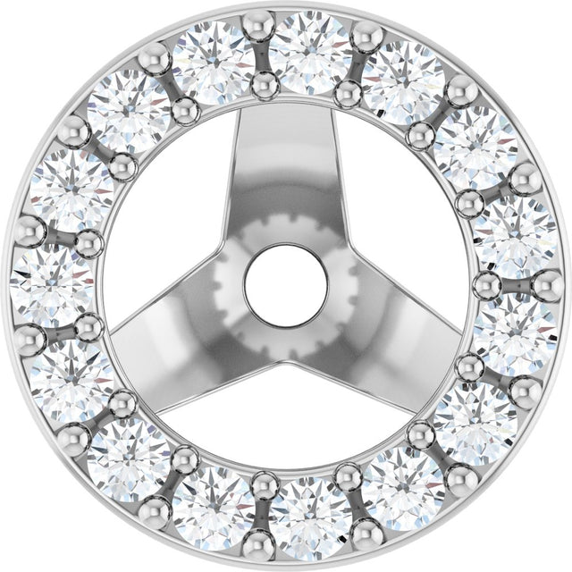 14K White 1/5 CTW Natural Diamond Halo-Style Earring Jackets