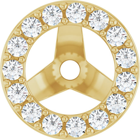 14K Yellow Gold 1/5 CTW Natural Diamond Halo-Style Earring Jackets