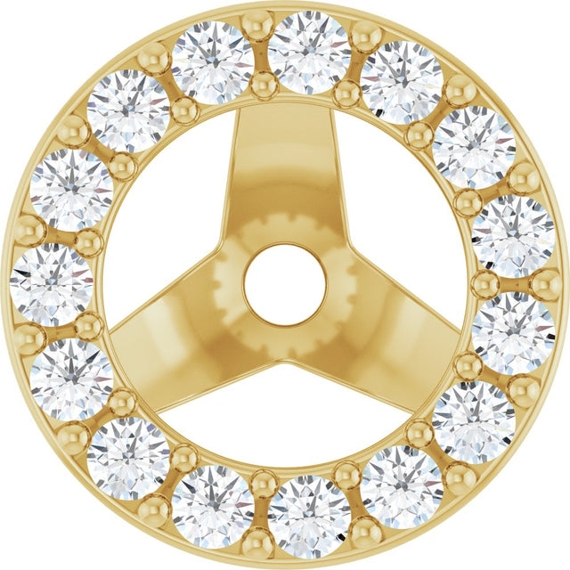 14K Yellow Gold 1/5 CTW Natural Diamond Halo-Style Earring Jackets