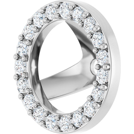 14K White Gold 1/4 CTW Natural Diamond Halo-Style Earring Jackets