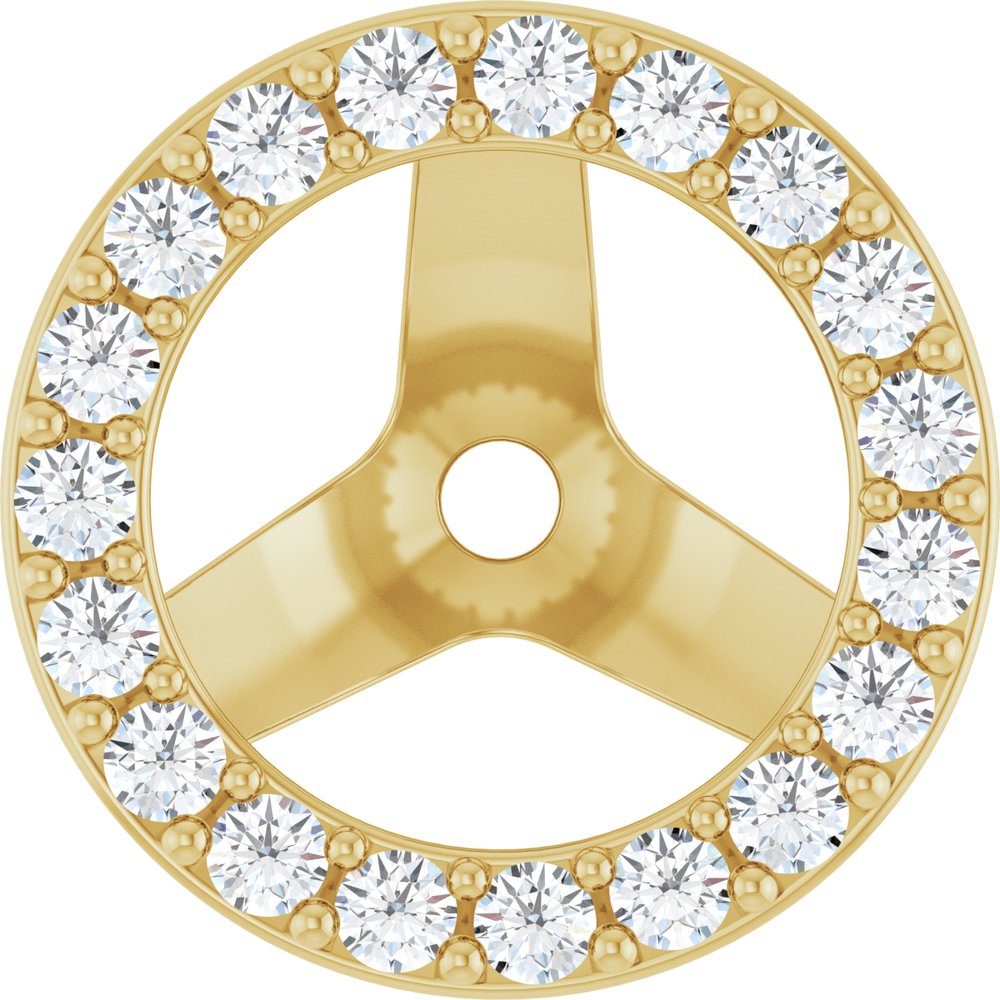 14K Yellow Gold 1/4 CTW Natural Diamond Halo-Style Earring Jackets