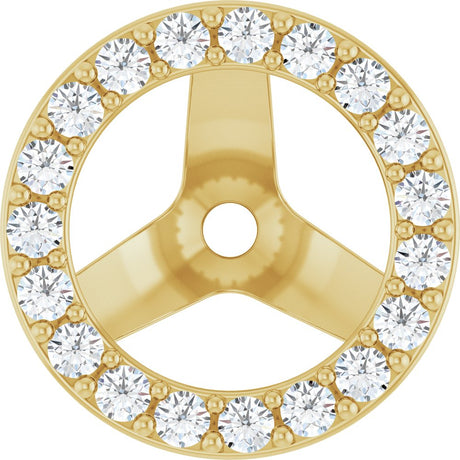 14K Yellow Gold 1/4 CTW Natural Diamond Halo-Style Earring Jackets