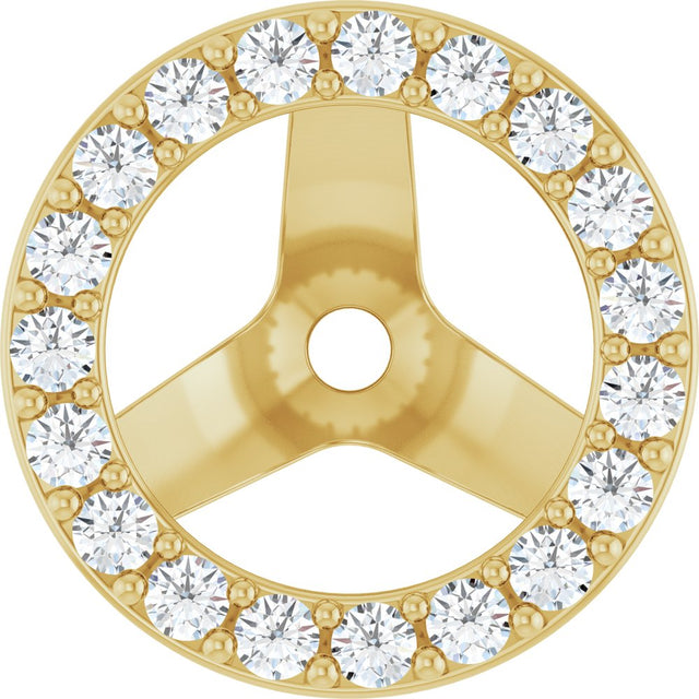 14K Yellow Gold 1/4 CTW Natural Diamond Halo-Style Earring Jackets