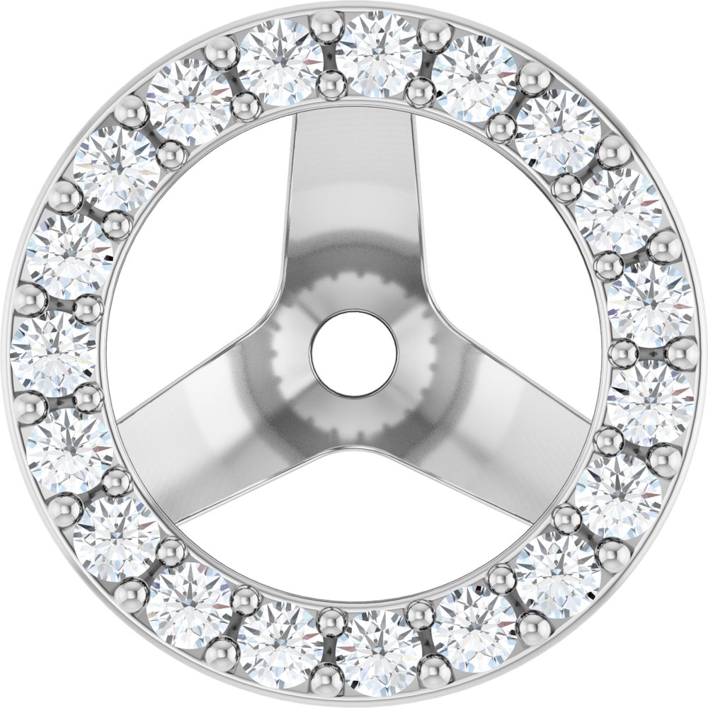 14K White 1/4 CTW Lab-Grown Diamond Halo-Style Earring Jackets