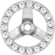 14K White Gold 1/4 CTW Natural Diamond Halo-Style Earring Jackets