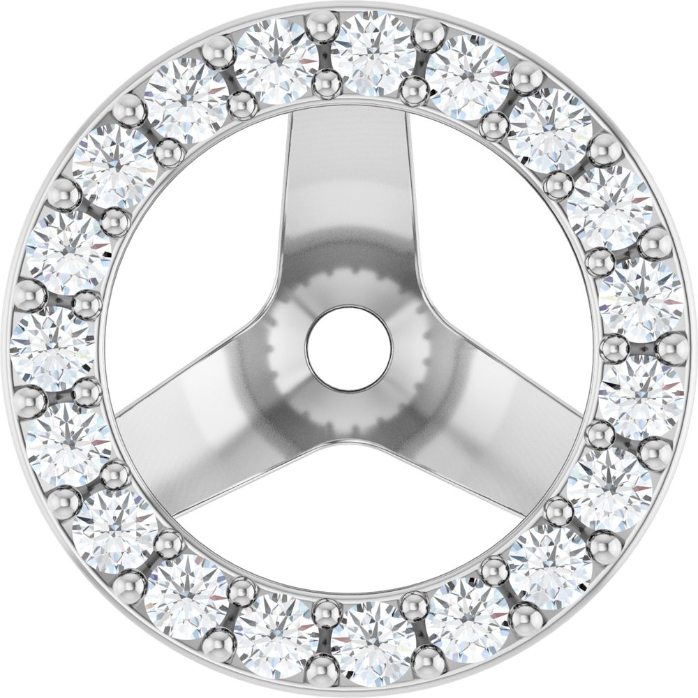 14K White Gold 1/4 CTW Natural Diamond Halo-Style Earring Jackets