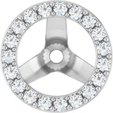 14K White Gold 1/4 CTW Natural Diamond Halo-Style Earring Jackets