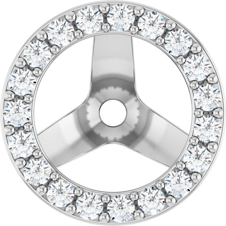 14K White Gold 1/4 CTW Natural Diamond Halo-Style Earring Jackets