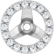 14K White Gold 1/5 CTW Natural Diamond Halo-Style Earring Jackets