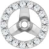 14K White Gold 1/5 CTW Natural Diamond Halo-Style Earring Jackets
