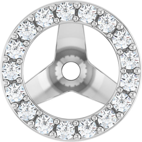 14K White Gold 1/5 CTW Natural Diamond Halo-Style Earring Jackets