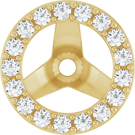 14K Yellow 1/5 CTW Natural Diamond Halo-Style Earring Jackets