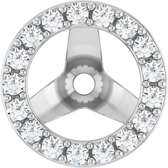 14K White Gold 1/5 CTW Natural Diamond Halo-Style Earring Jackets