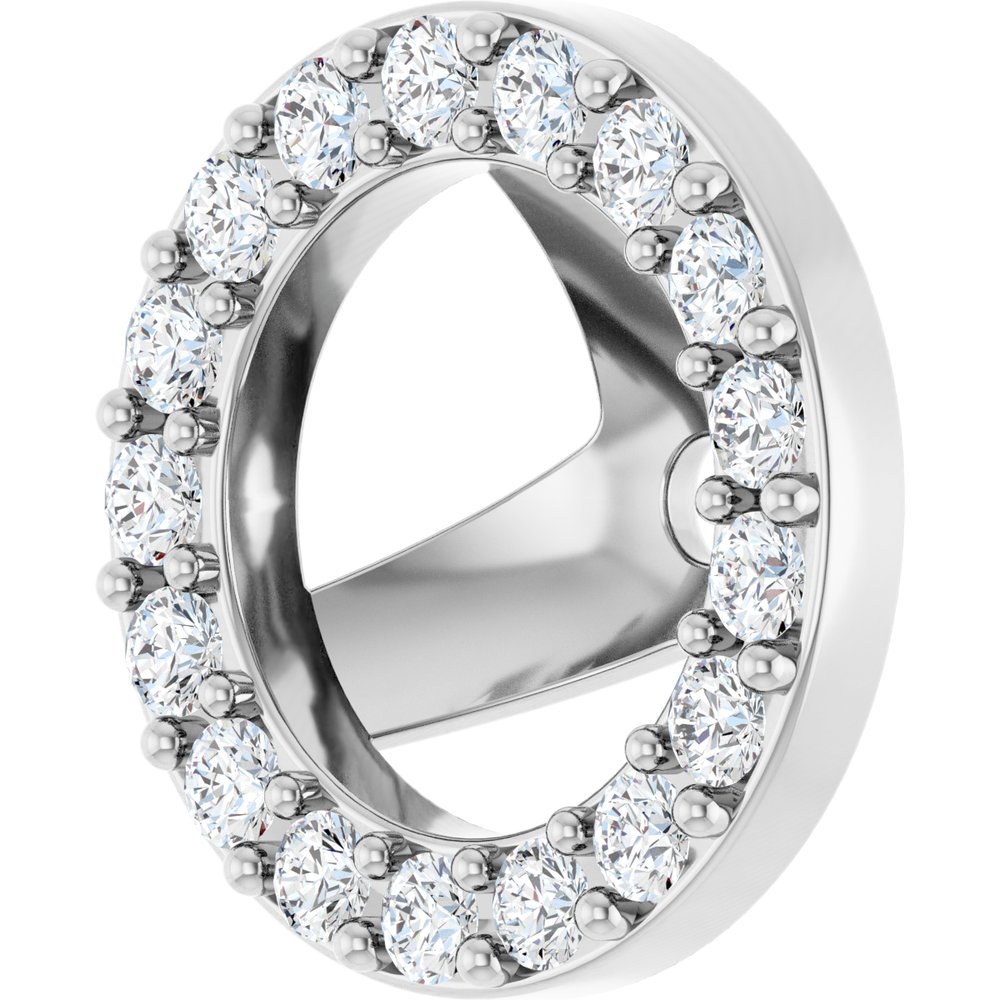 14K White Gold 1/5 CTW Natural Diamond Halo-Style Earring Jackets