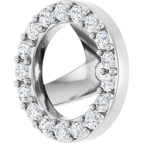14K White Gold 1/5 CTW Natural Diamond Halo-Style Earring Jackets