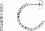 14K White 1 CTW Natural Diamond 20.5 mm Hoop Earrings