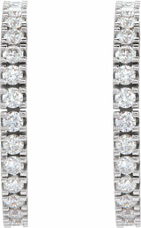 14K White Gold 1/2 CTW Lab-Grown Diamond 17.6 mm Hoop Earrings