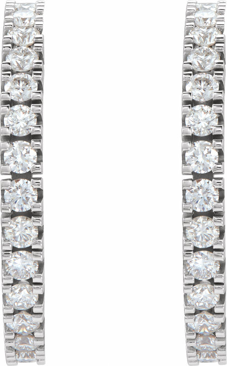 14K White Gold 1/2 CTW Lab-Grown Diamond 17.6 mm Hoop Earrings