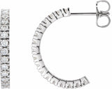 14K White 1/2 CTW Lab-Grown Diamond 17.6 mm Hoop Earrings