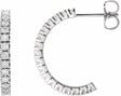 14K White Gold 1/2 CTW Lab-Grown Diamond 17.6 mm Hoop Earrings