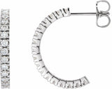 14K White Gold 1/2 CTW Lab-Grown Diamond 17.6 mm Hoop Earrings