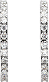14K White Gold 2 1/5 CTW Lab-Grown Diamond 27.7 mm Hoop Earrings