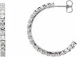 14K White Gold 2 1/5 CTW Lab-Grown Diamond 27.7 mm Hoop Earrings