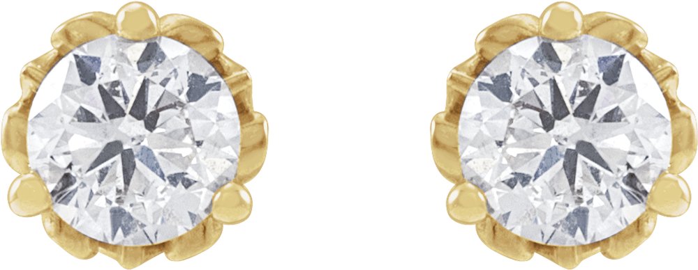 14K Yellow 1/2 CTW Lab-Grown Diamond Vintage-Inspired Earrings