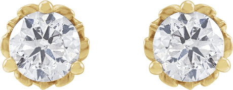 14K Yellow 1/2 CTW Lab-Grown Diamond Vintage-Inspired Earrings