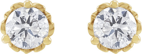 14K Yellow 1/2 CTW Lab-Grown Diamond Vintage-Inspired Earrings