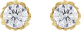 14K Yellow 3/8 CTW Natural Diamond Vintage-Inspired Earrings